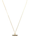 9 Carat Gold T-Bar Pendant Necklace, Yellow Gold