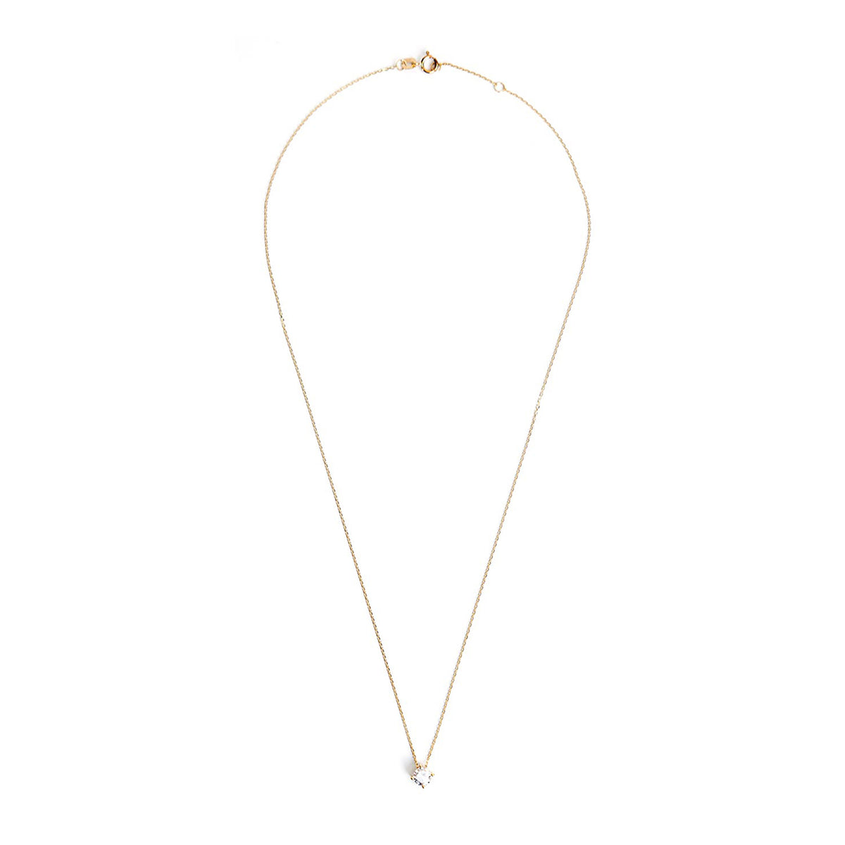 9 Carat Gold Solitaire Necklace, Gold