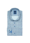 Andre A2 Riga Geo Print Long Sleeve Shirt, Blue & Burgundy
