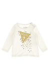 Guess Baby Girls Glitter Triangle Long Sleeve T-Shirt, Cream