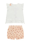 Guess Baby Girl Cherry Top and Short Set, White