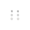 Absolute 3 Pack CZ Mix Stud Earrings, Silver