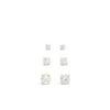 Absolute 3 Pack CZ Stud Earrings, Gold