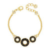 Absolute Black Circle Trio Bracelet, Gold