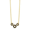 Absolute Black Circle Trio Necklace, Gold