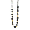 Absolute Black & Pearl Beaded Necklace, Gold
