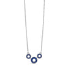 Absolute Blue Circle Trio Necklace, Silver