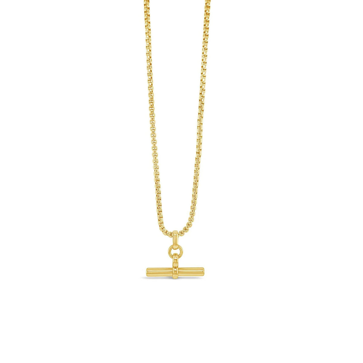 Absolute Box Chain T-Bar Necklace, Gold