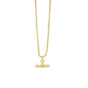 Absolute Box Chain T-Bar Necklace, Gold