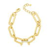 Absolute Chunky Oval CZ Link Bracelet, Gold