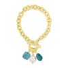 Absolute Turquoise & Pearl T-Bar Bracelet, Gold