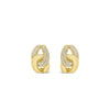 Absolute Chunky CZ Half Hoop Earrings, Gold