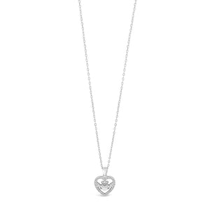 Absolute Claddagh Heart Pendant Necklace, Silver