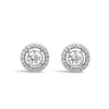 Absolute Clear Halo Stud Earrings, Silver