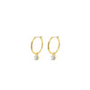 Absolute Crystal Charm Hoop Earrings, Gold