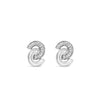 Absolute CZ Baguette Entwined Earrings, Silver