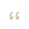Absolute CZ Baguette Half Hoops, Gold