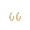 Absolute CZ Chunky Hoop Earrings, Gold