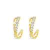 Absolute CZ Crossover Semi-Hoop Earrings, Gold