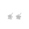Absolute Kids CZ Flower Stud Earrings, Silver