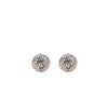 Absolute CZ Halo Stud Clip-on Earrings, Silver