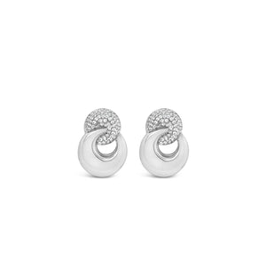 Absolute CZ Intertwined Clip-On Earrings, Silver
