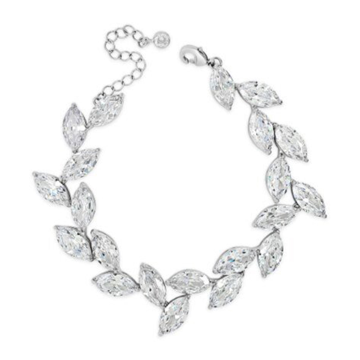 Absolute CZ Leaf Bracelet, Silver