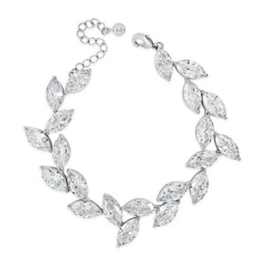 Absolute CZ Leaf Bracelet, Silver