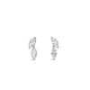 Absolute CZ Leaf Earrings, Silver