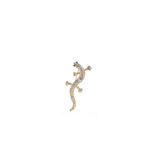 Absolute CZ Lizard Brooch, Gold