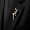 Absolute CZ Lizard Brooch, Gold
