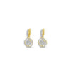 Absolute CZ & Pearl Halo Drop Earrings, Gold