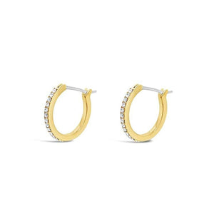 Absolute CZ Small Hoop Earrings, Gold