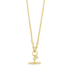Absolute CZ T-Bar Charm Necklace, Gold