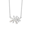 Absolute CZ & White Opal Flower Necklace, Silver