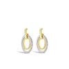 Absolute Double Oval CZ Earrings, Gold & Silver