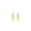 Absolute Chunky Oval CZ Link Earrings, Gold