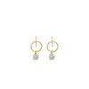 Absolute T-Bar CZ Earrings, Gold