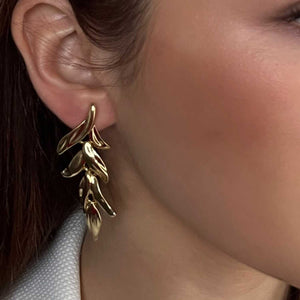 Absolute Leaf Drop Earrings, Gold