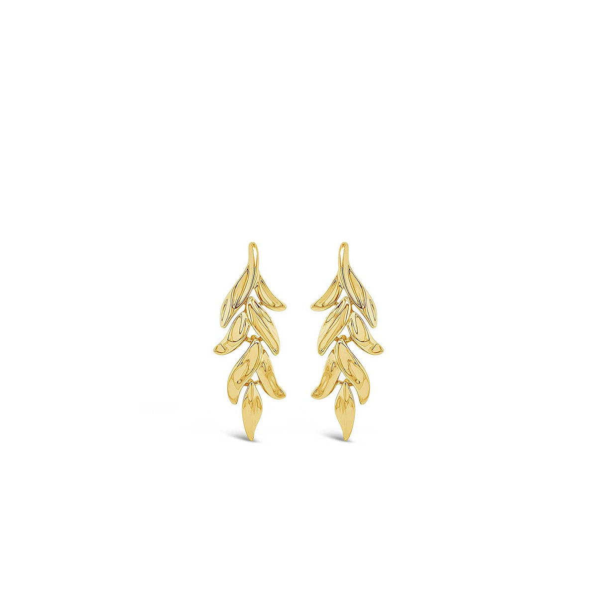 Absolute Leaf Drop Earrings, Gold