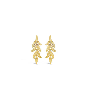 Absolute Leaf Drop Earrings, Gold
