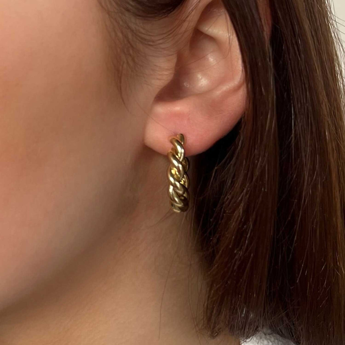 Absolute Chunky Twist Hoop Earrings, Gold