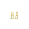 Absolute Oval CZ Link Earrings, Gold
