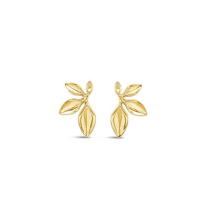 Absolute Leaf Statement Earrings, Gold