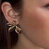 Absolute Leaf Statement Earrings, Gold