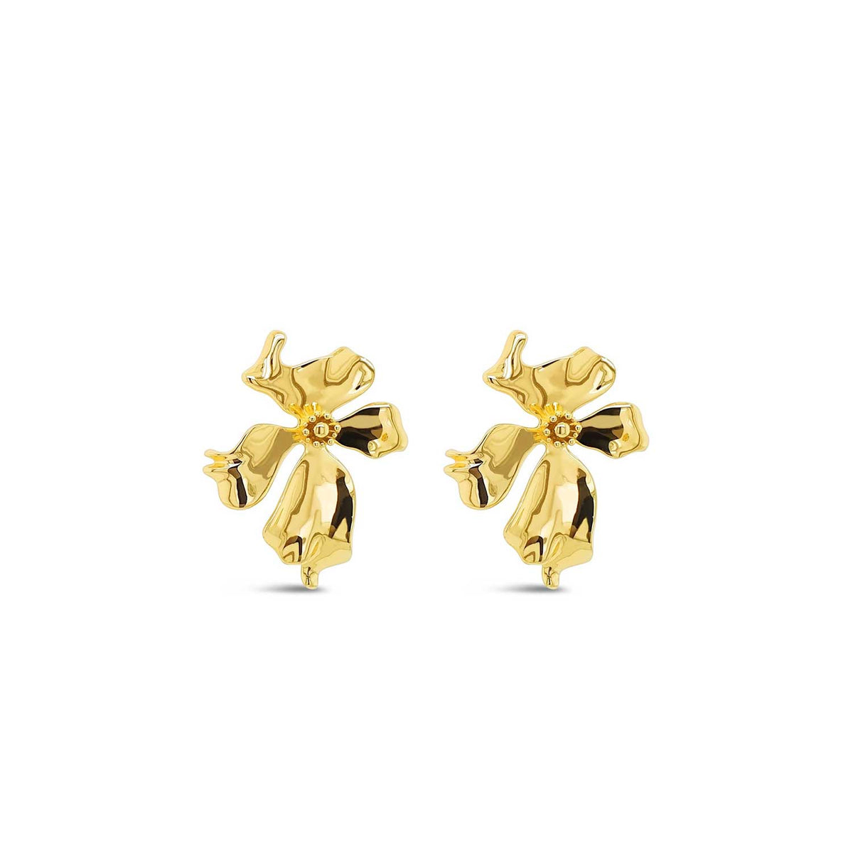 Absolute Flower Statement Earrings, Gold