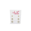 Absolute Set of 3 Halo Stud Earrings, Gold