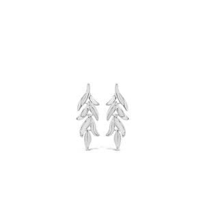 Absolute Leaf Drop Earrings, Silver