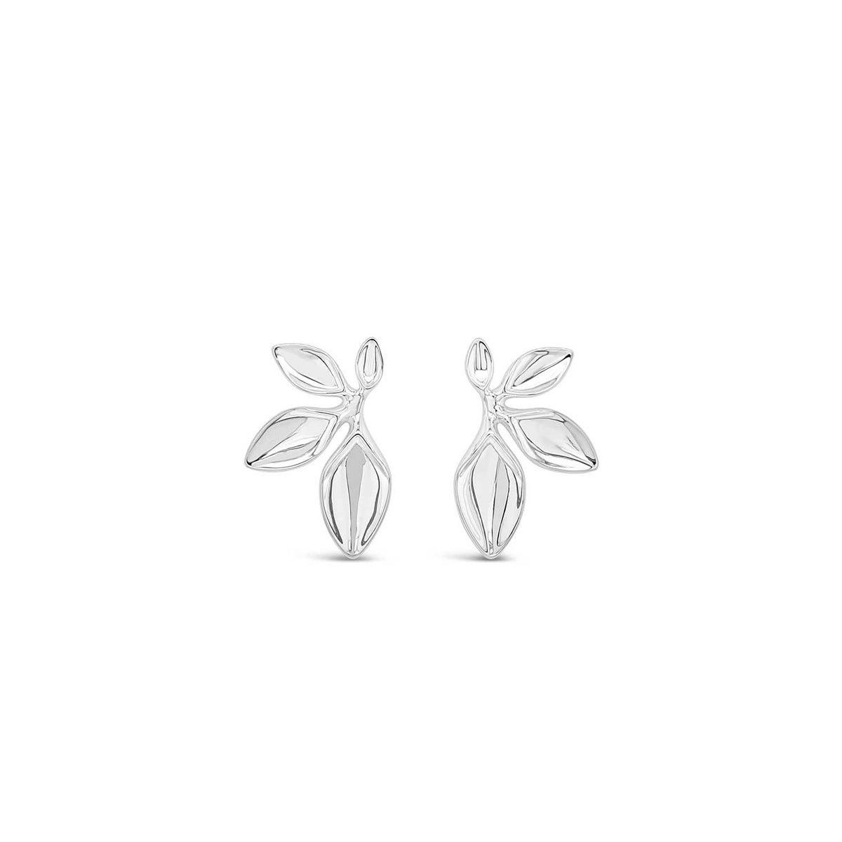 Absolute Leaf Statement Earrings, Silver
