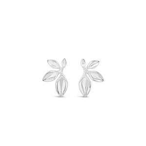Absolute Leaf Statement Earrings, Silver